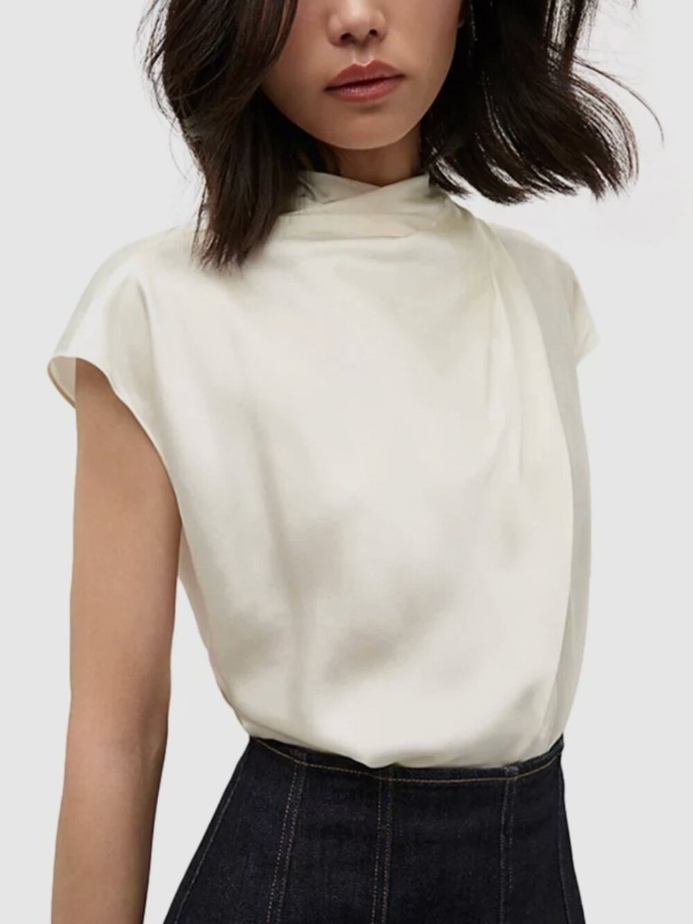 Veronica Beard Leilany Top – Ivory Silk Blend Tie-Back Blouse – Sizes 10 and 12 - Picture 5 of 8